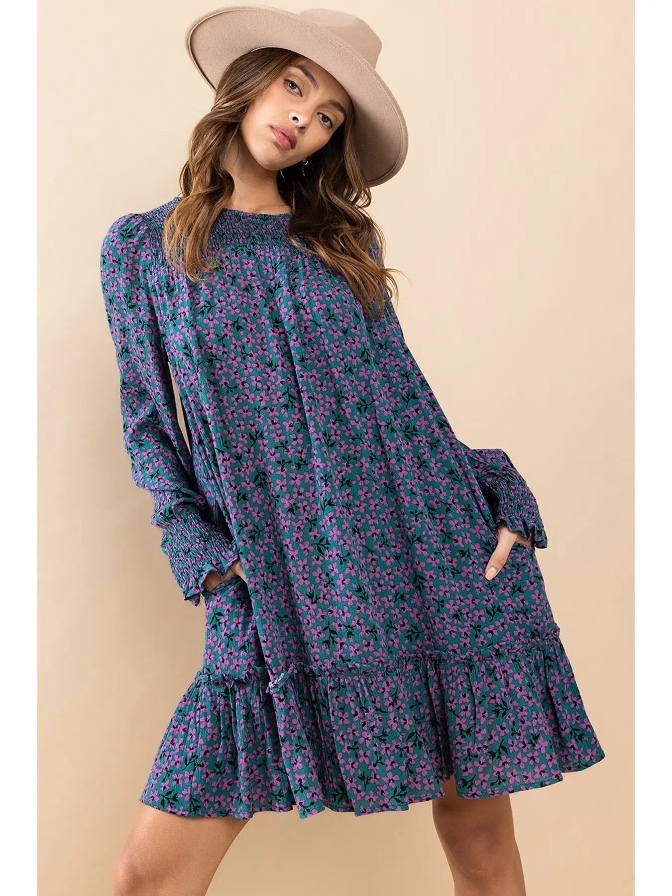 Ces femme ruffle sleeve dress cheap
